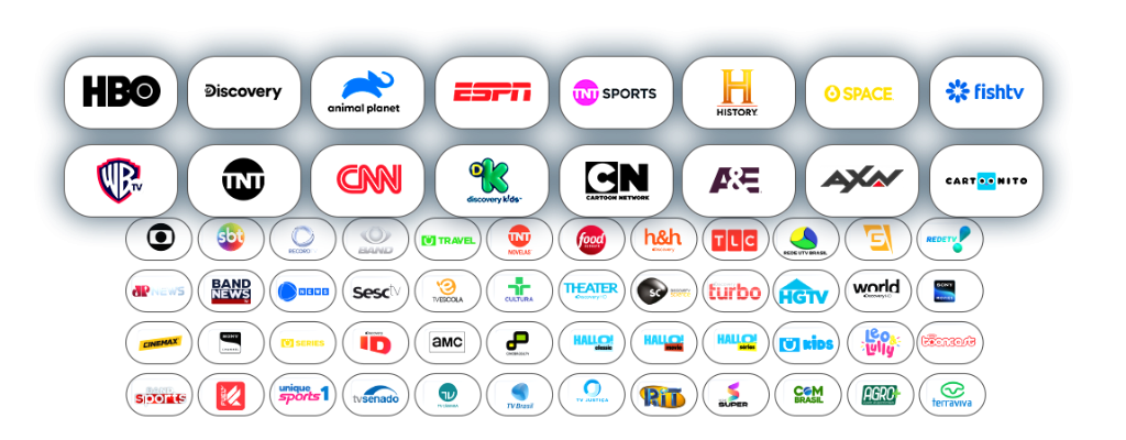 Diversos canais de TV disponíveis